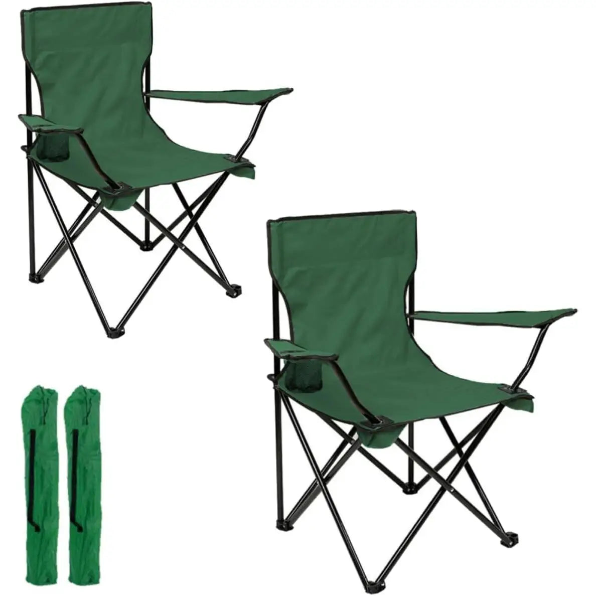 2-Pack Folding Chairs – Portable Camping & Beach Chairs