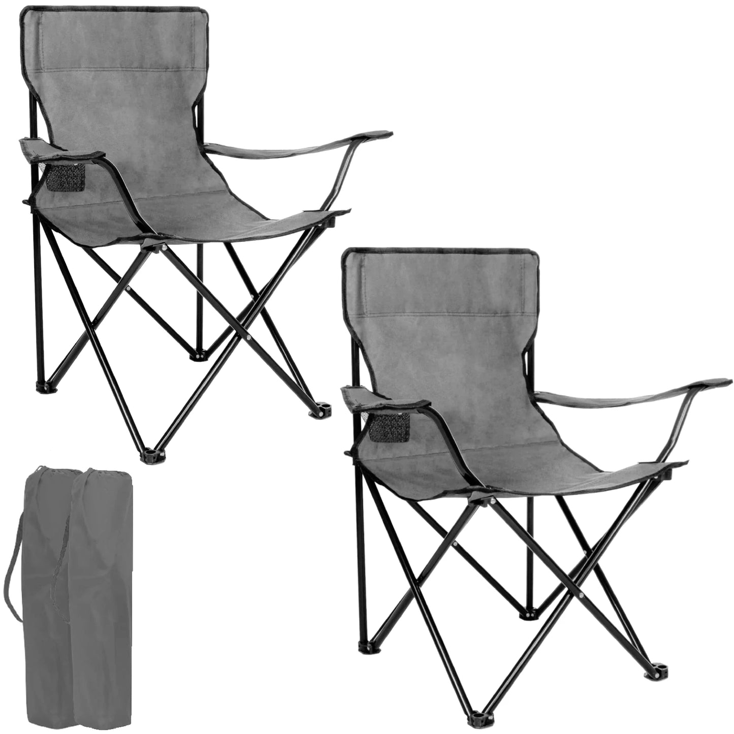 2-Pack Folding Chairs – Portable Camping & Beach Chairs