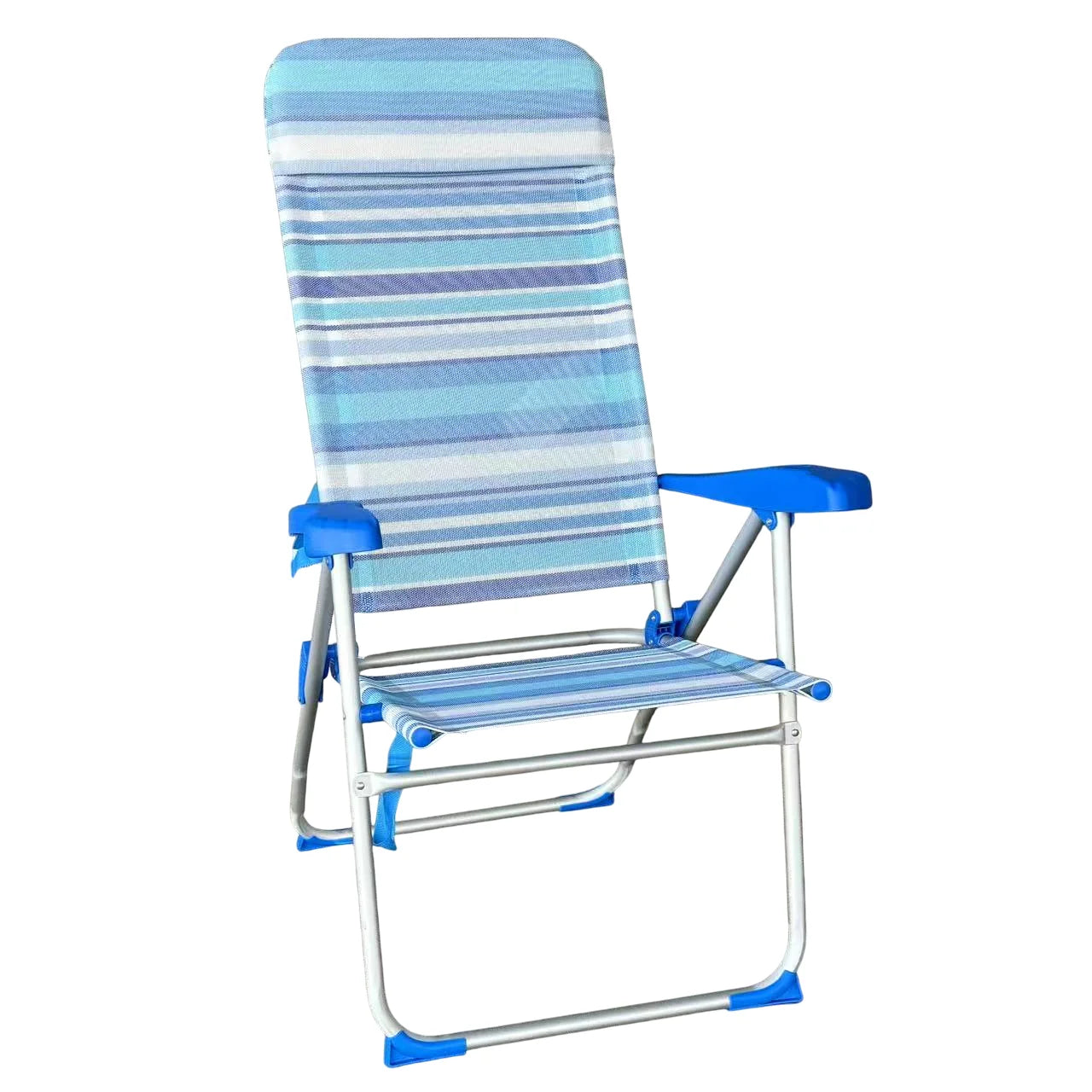 High Folding Beach Chair – Aluminum Frame & Cushion