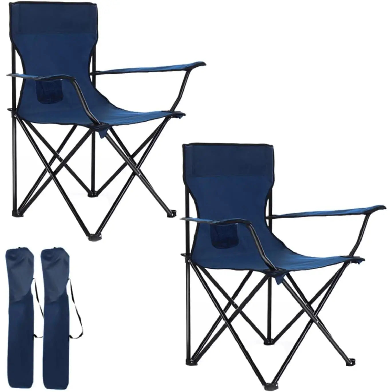 2-Pack Folding Chairs – Portable Camping & Beach Chairs