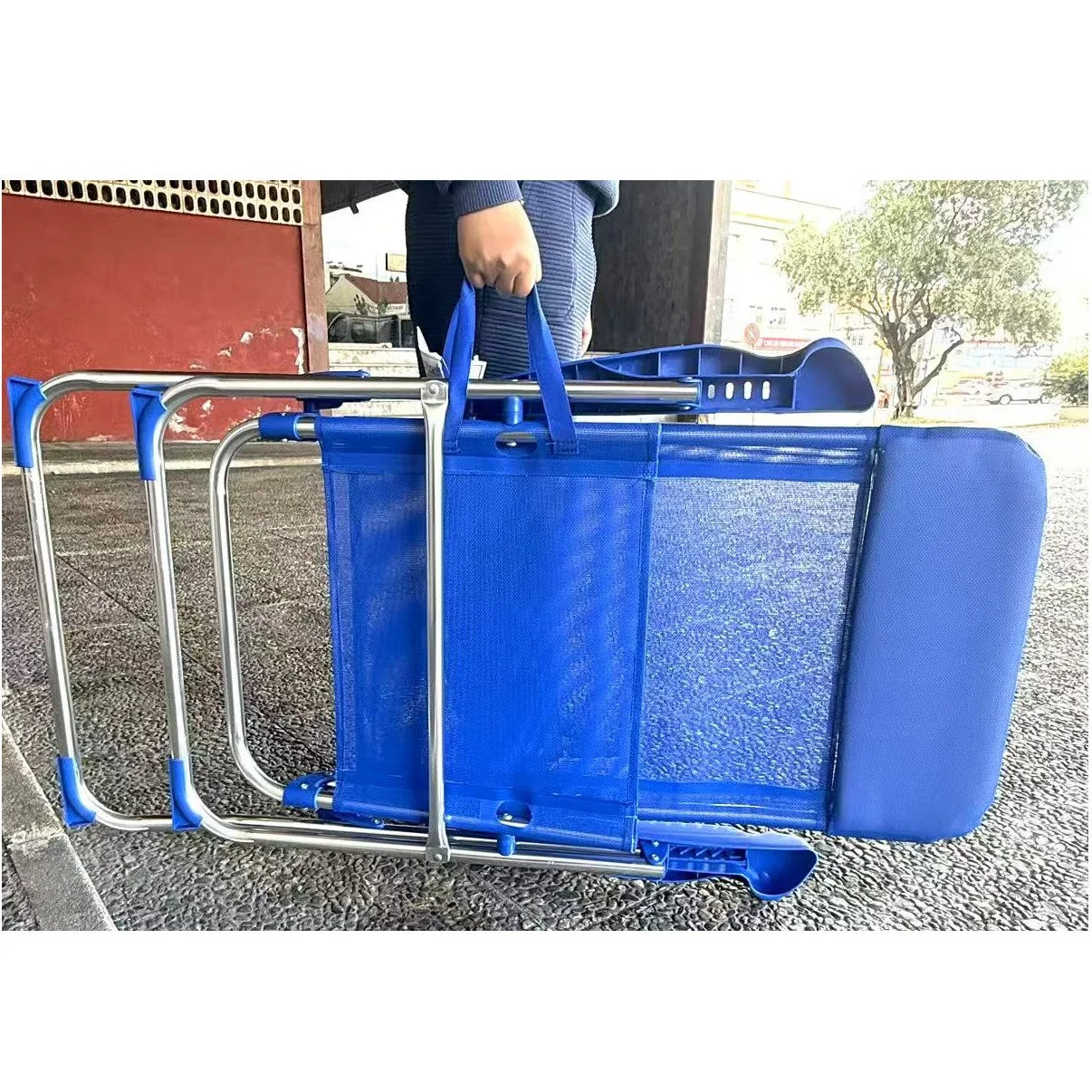 High Folding Beach Chair – Aluminum Frame & Cushion