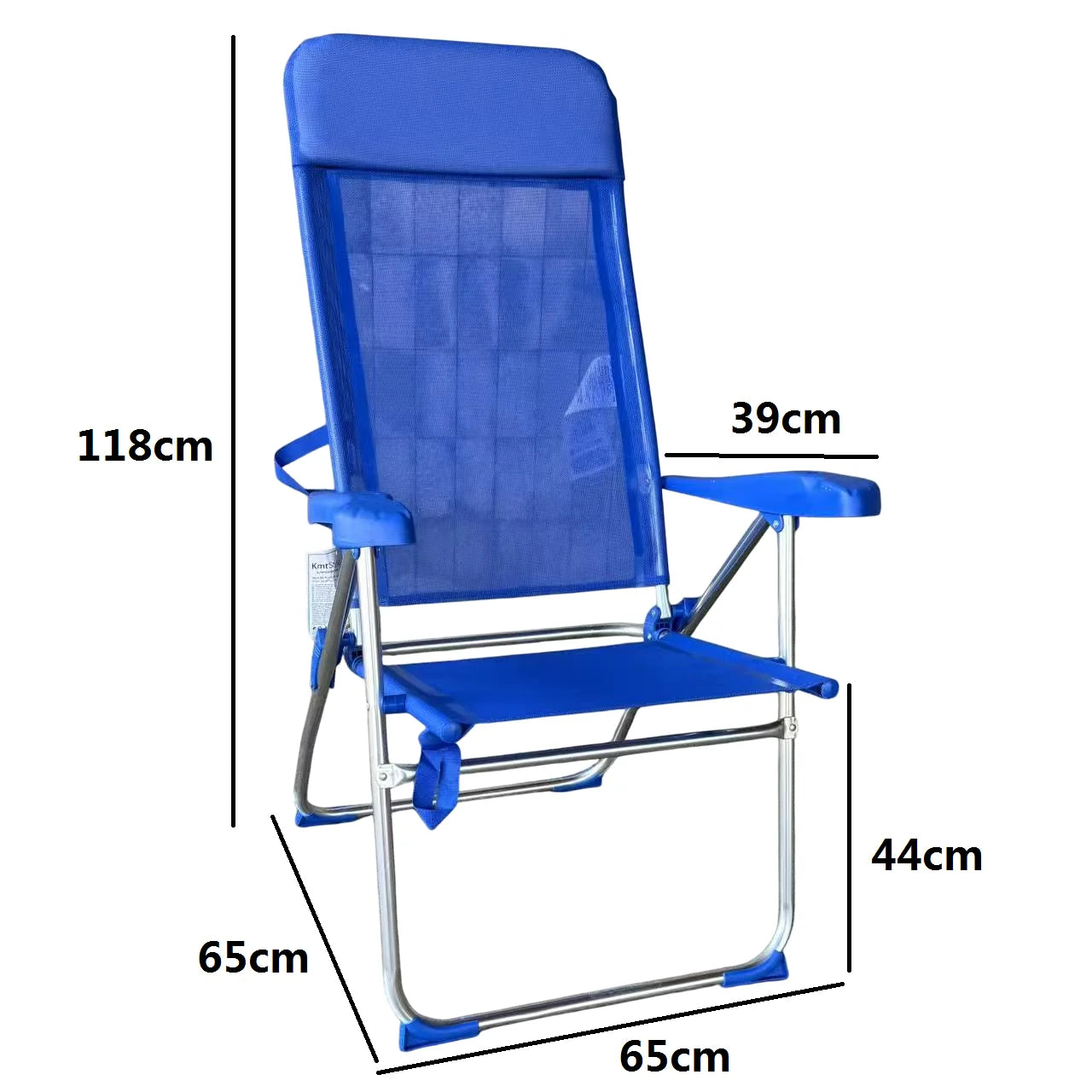 High Folding Beach Chair – Aluminum Frame & Cushion
