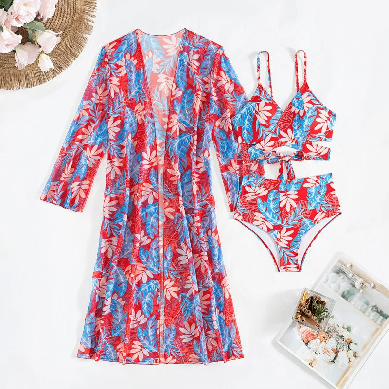 Women’s 3-Piece Bikini Set – Sexy High-Waist Swimwear 2025