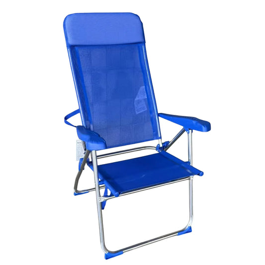 High Folding Beach Chair – Aluminum Frame & Cushion