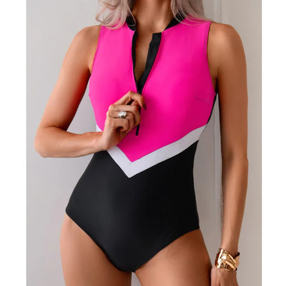 Women’s One-Piece Swimsuit – Sporty Bodysuit Style
