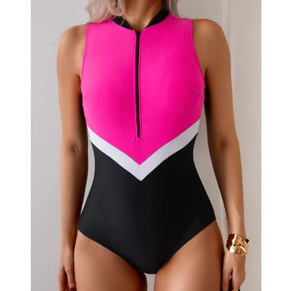 Women’s One-Piece Swimsuit – Sporty Bodysuit Style