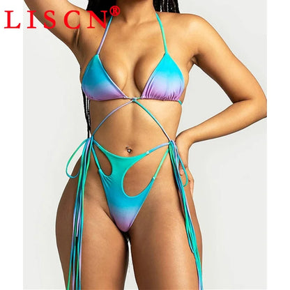 Gradient Print Bikini Set – 2-Piece Sexy Swimwear