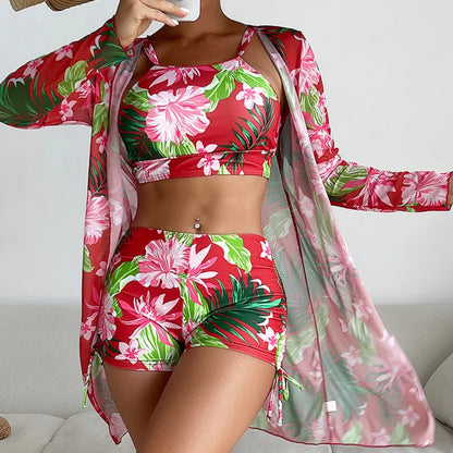 Women’s 3-Piece Tankini Set – Push-Up Swimwear 2025
