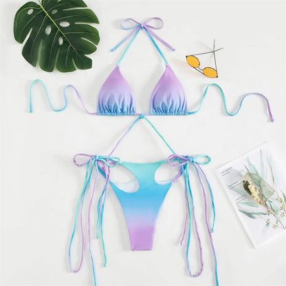 Gradient Print Bikini Set – 2-Piece Sexy Swimwear