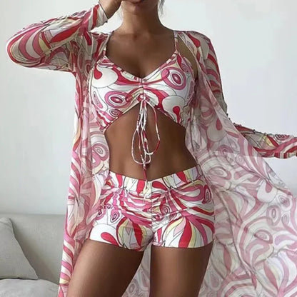 Summer Print Swimsuits Tankini Sets Female Swimwear Sports Beach Wear Two-Piece Bathing Suit Girls Pool Women Swimming Suit 2025