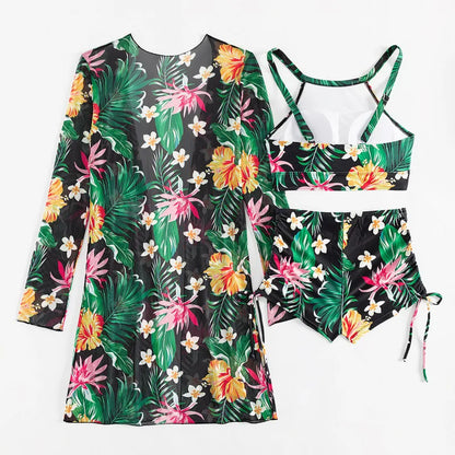 Women’s 3-Piece Tankini Set – Push-Up Swimwear 2025