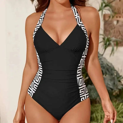 Women’s Plus Size One-Piece Swimsuit – Push-Up Design