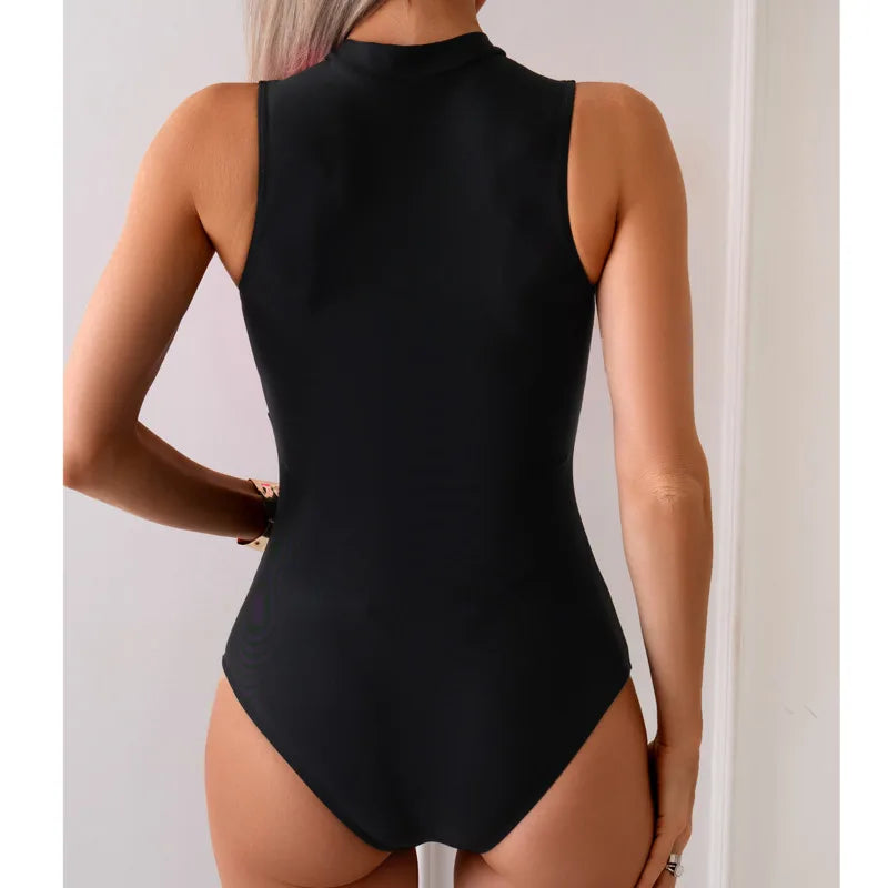 Women’s One-Piece Swimsuit – Sporty Bodysuit Style