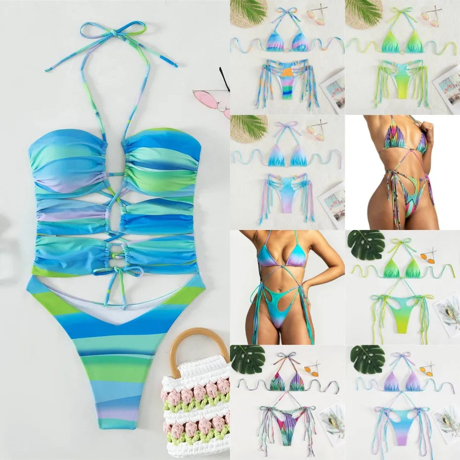 Gradient Print Bikini Set – 2-Piece Sexy Swimwear