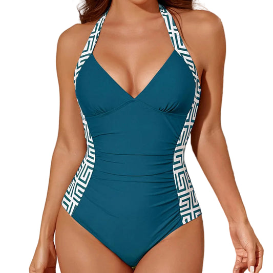 Women’s Plus Size One-Piece Swimsuit – Push-Up Design