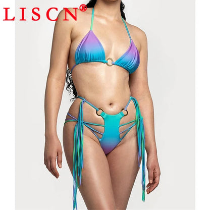 Gradient Print Bikini Set – 2-Piece Sexy Swimwear